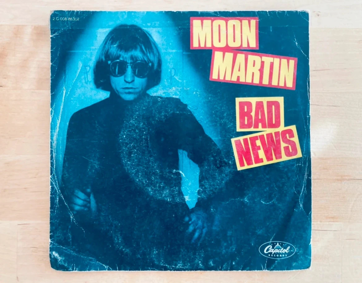 Disque vinyle 45T Moon Martin Bad News.
